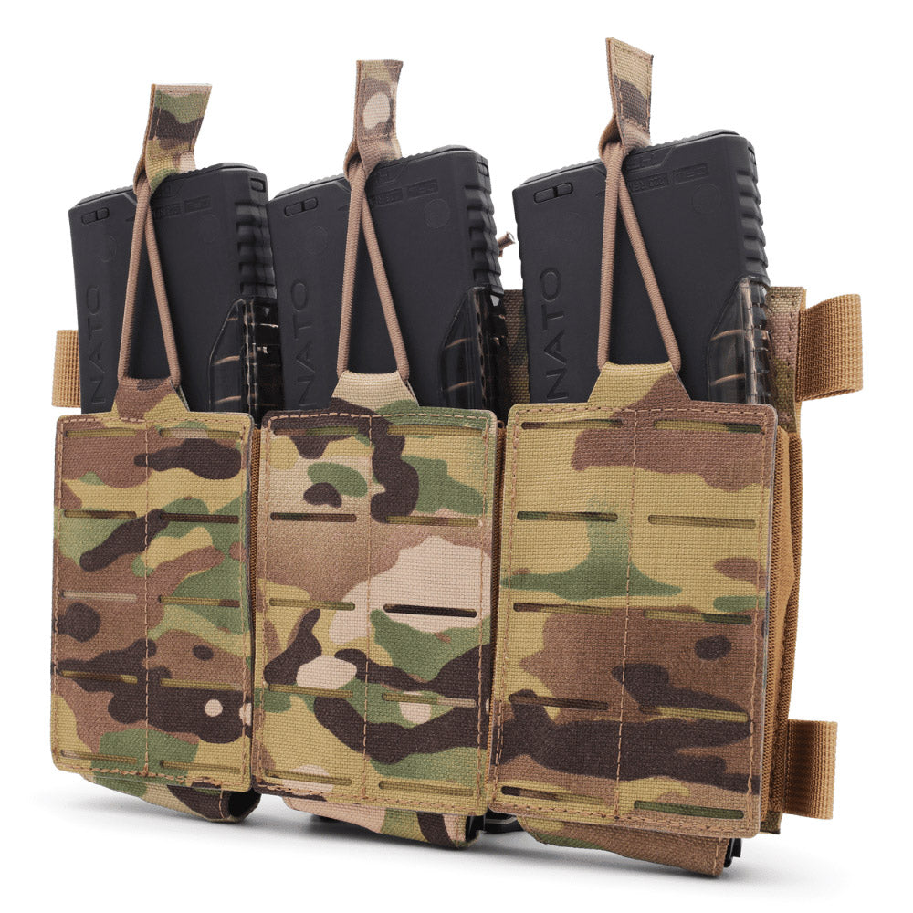 3 long magazine pouch Klick BRAVO in multicam