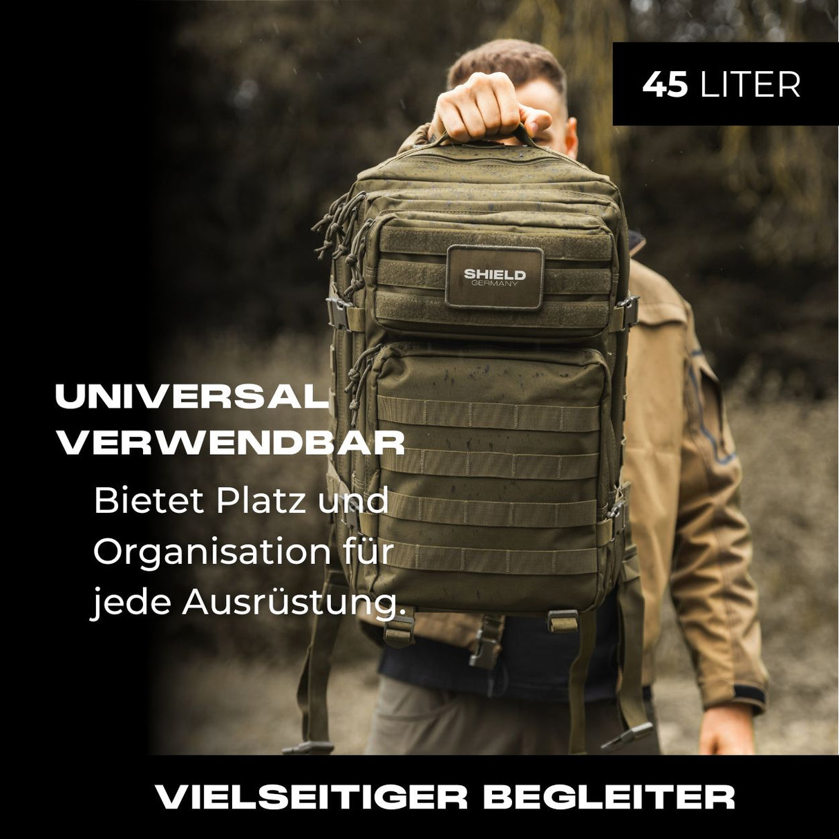 45L Rucksack ECHO in steingrau- oliv