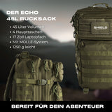 45L Rucksack ECHO in steingrau- oliv