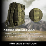 45L Rucksack ECHO in steingrau- oliv