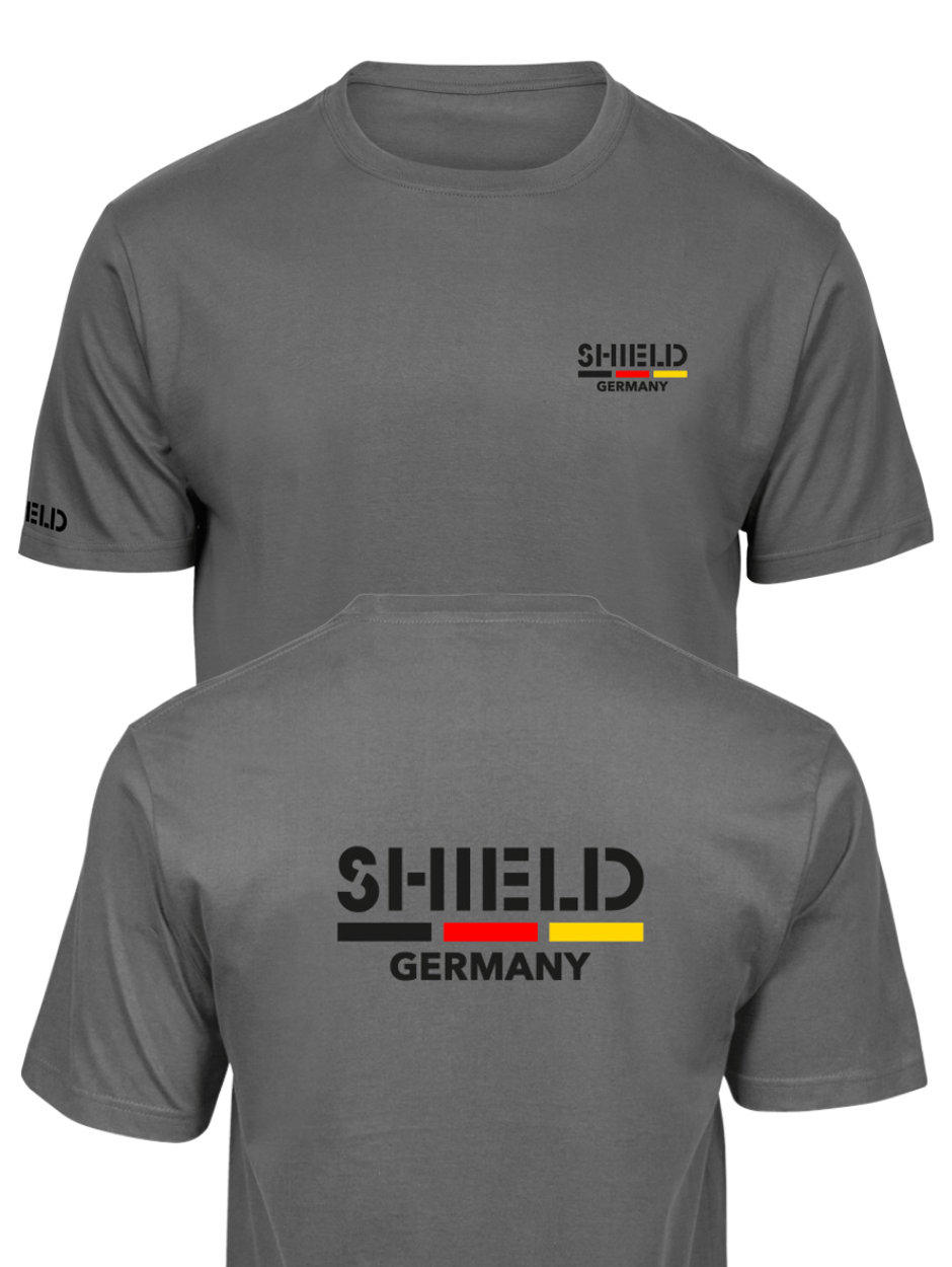 SHIELD Germany DE-Farben Logo T-Shirt steingrau